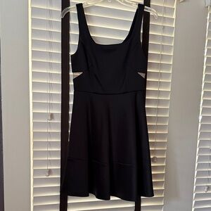 ABS Allen Schwartz Black Sateen Mini Dress, Size S